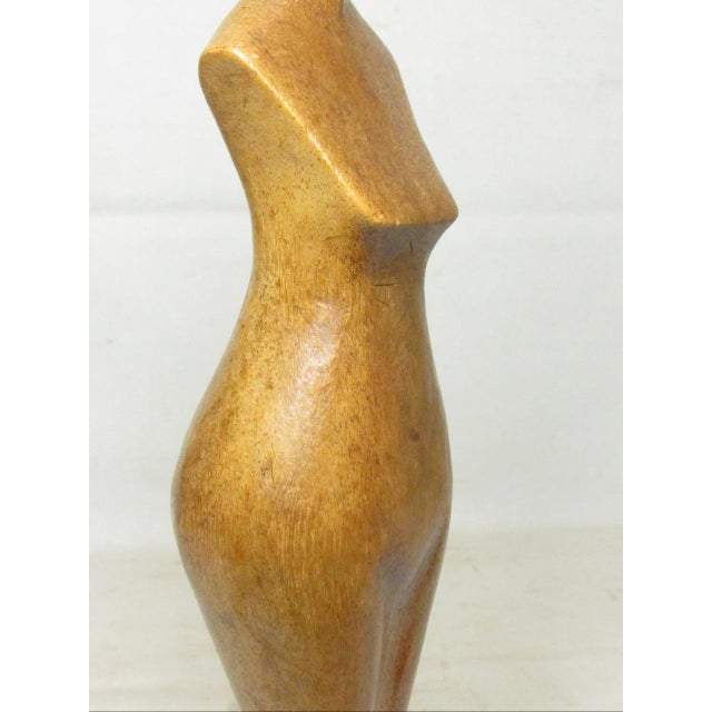 Mid Century Modern Carved Wood Abstract Female Figure For Sale - Image 9 of 18