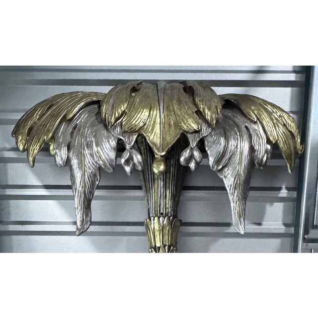 Mid 20th Century Maison Janseni Style French Palm Tree Gilt Floor Wall Sconces For Sale In Saint Louis - Image 6 of 17