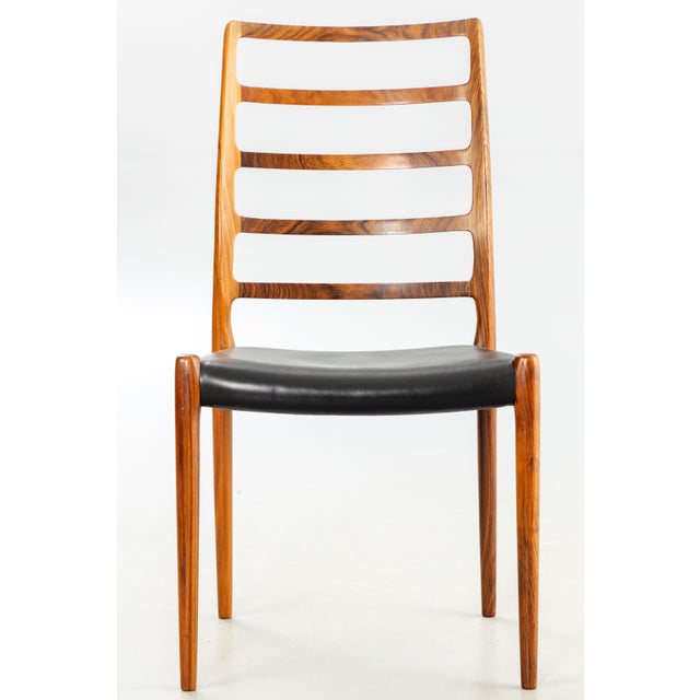 Niels Otto Moller chair iconic model 82 produced in Denmark by J.L. Moller Mobelfabrik around 1960 . Set of 6 Made from...