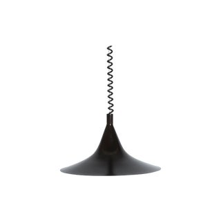 Black Aluminum Stilnovo Style Trumpet Ceiling Lamp For Sale