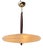 Pendant Lamp in Brass and Teak with Frosted Glass, Italy, 1980s For Sale