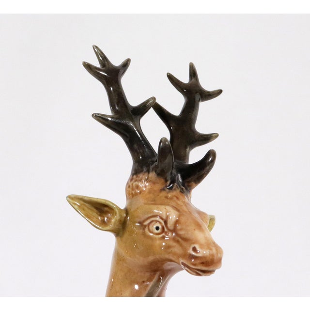 18th Century Ralph Wood-Type Stag and Hind Pearlware Pottery Figures For Sale - Image 9 of 15