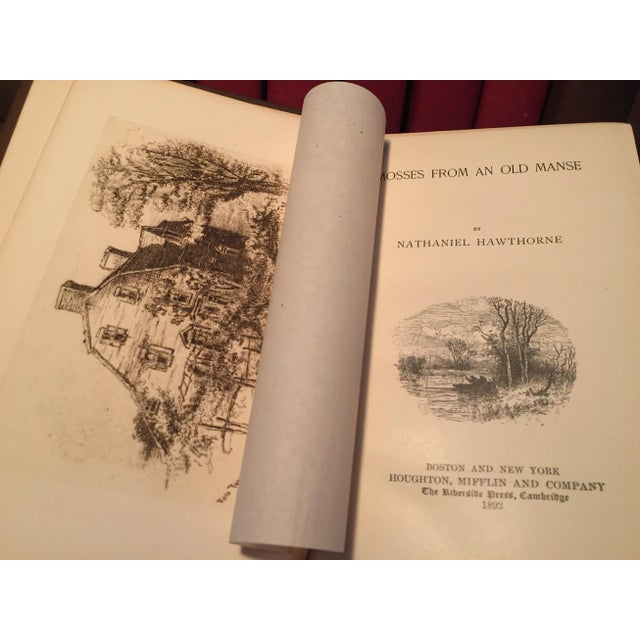 Brown Late 19th Century Decorative Cloth Books, Hawthorne's Works and Whittier's Works - 17 Pieces For Sale - Image 8 of 10