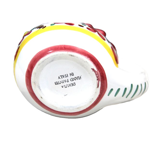 Late 20th Century Late 20th Century Deruta Hand Painted Italian Pottery Rooster Pitcher For Sale - Image 5 of 5