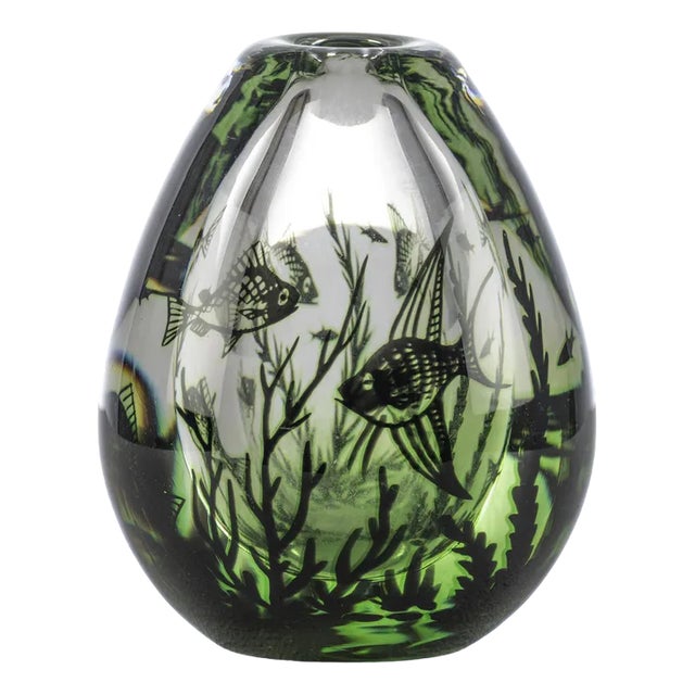 Swedish Fiskgraal Vase by Edward Hald for Orrefors, 1950s For Sale