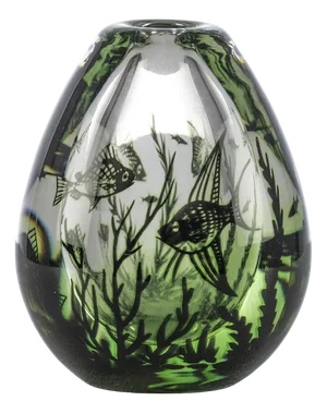 Swedish Fiskgraal Vase by Edward Hald for Orrefors, 1950s
