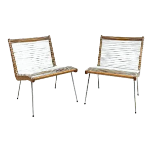 Mid-Century Modern Cord Chairs by Robert Ellenburger - a Pair