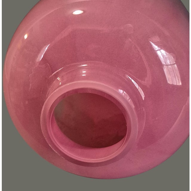 Glass Late 20th Century Italian Art Glass Rose Pink Ombre Two Tone Vase For Sale - Image 7 of 8