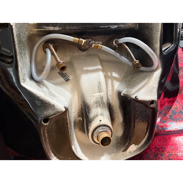 Black Vintage 80s Kohler Black Gold Pedestal Sink K-2124 With Faucet For Sale - Image 8 of 12