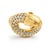 Vintage Carrera y Carrera 18K yellow gold ring showcasing a sculpted panther motif, adorned with meticulously set...