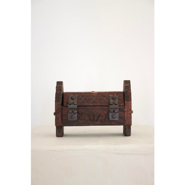 Vintage Hinged Carved Wood Box For Sale - Image 4 of 7