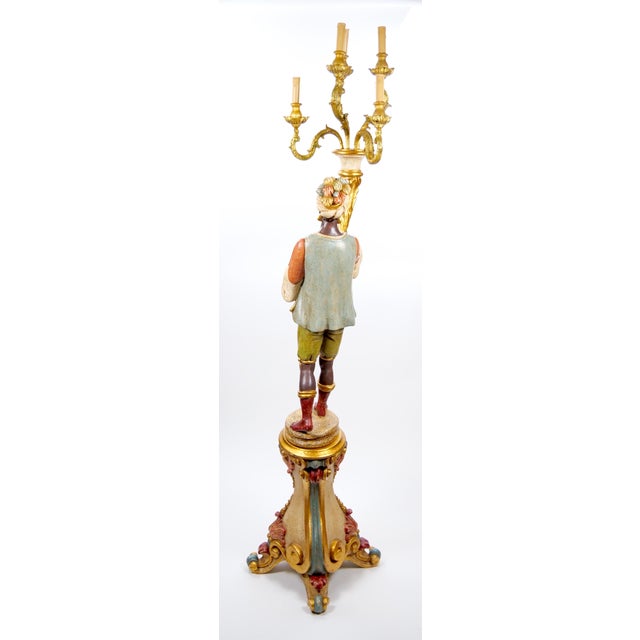 Early 20th Century Italian Figural Standing Candelabra Floor Lamp, Early 20th Century For Sale - Image 5 of 18