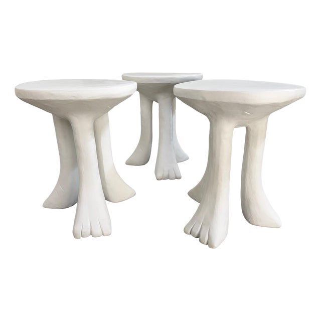 John Dickinson for Sutherland "African" Three-Legged Tables, Set of Three For Sale