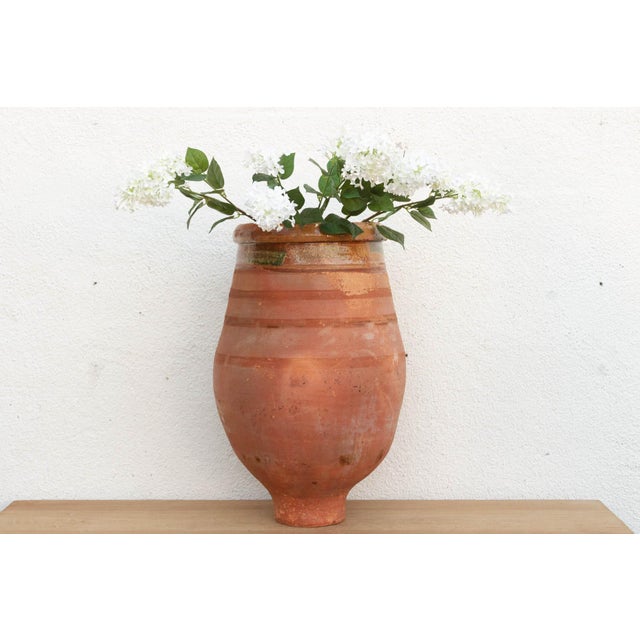 Large Mediterranean Terracotta Glazed Rim Floor Vase For Sale - Image 11 of 11