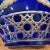 Vintage Limited Edition Cobalt Blue Cut to Clear Bohemian Crystal Centerpiece Basket For Sale - Image 10 of 13