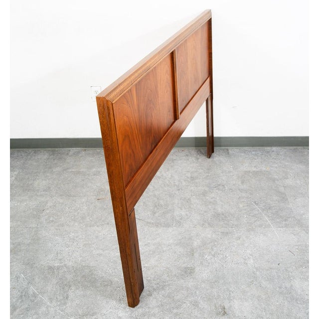 Mid Century Modern Headboard Queen Dixie Bed Frame Walnut MCM Slat Wood Walnut For Sale In Sacramento - Image 6 of 11