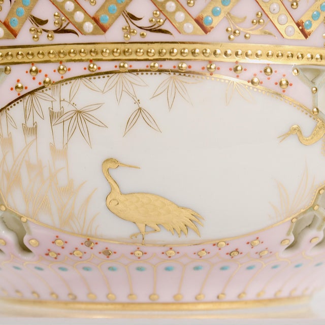 Late 19th Century Reticulated Royal Worcester Porcelain Bowl Attr. To George Owen & Samuel Ranford For Sale - Image 5 of 12