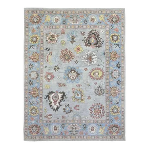 Hand Knotted Oushak Rug. 08'11" X 12'00"