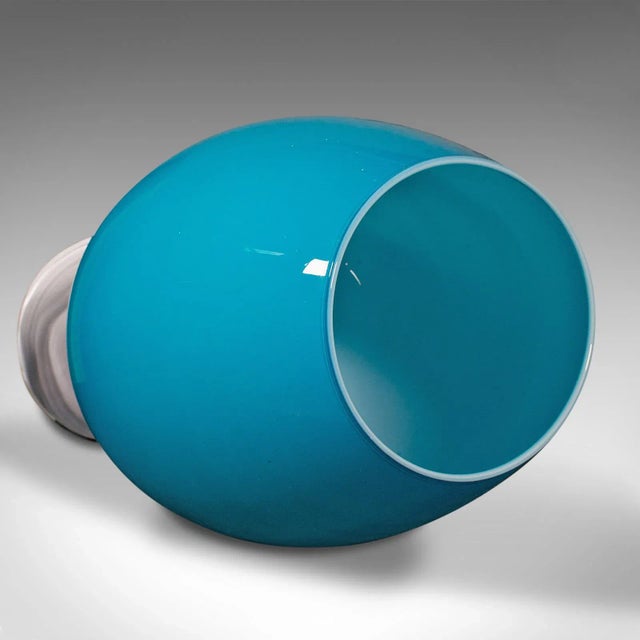 Blue 1970s Giant Pair of Vintage English Wine Glasses For Sale - Image 8 of 11