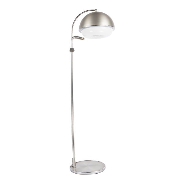Vintage Italian Aluminum and Acrylic Glass Floor Lamp, 1970s For Sale