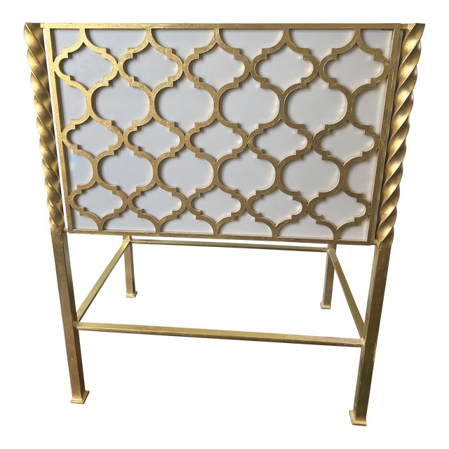 Gold Leafed Custom Vanity Powder Bath With Quatrefoil Shape Chairish