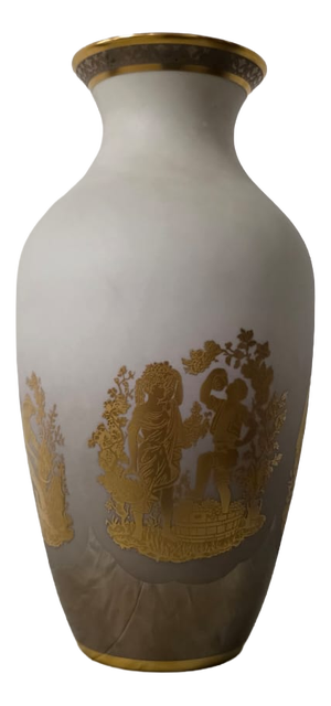 Porcelain Vase with Pure Gold from Longo, 1960s