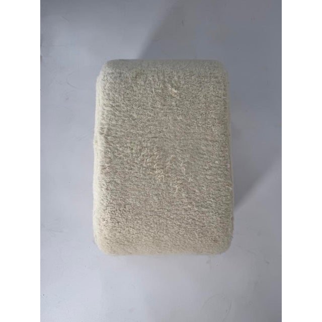Textile Vintage Scandinavian Bouclé Ottoman, 1980s For Sale - Image 7 of 9