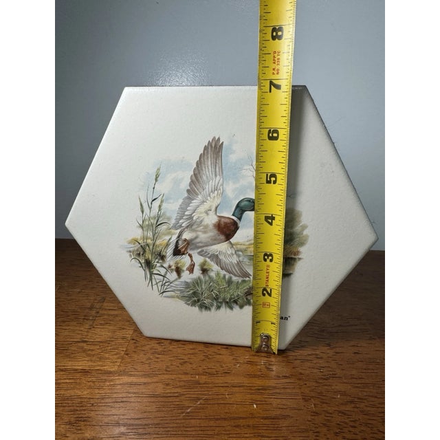 L.L.Bean Mallard Duck Hexagon Decorative Tile Trivet Wall Art Vintage For Sale - Image 11 of 11