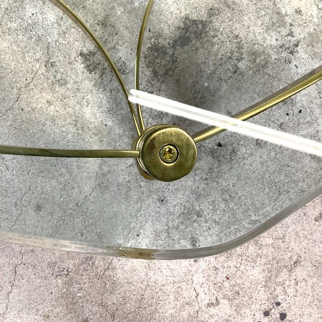 Brass & Glass Coffee Table | Hollywood Regency Style, Hoof Foot Base For Sale - Image 17 of 18