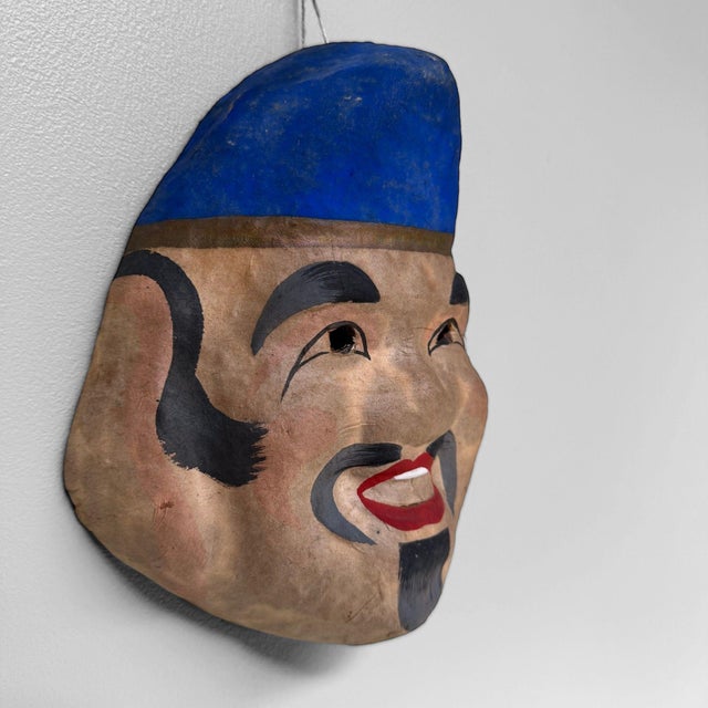 Decorative Japanese Papier-Mâché Ebisu Mask, 1960 For Sale - Image 4 of 7