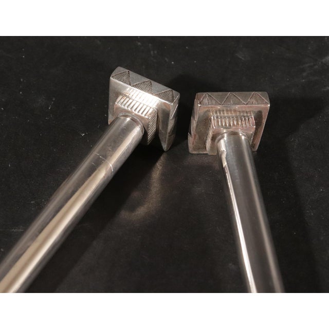 Metal Pair of Georg Jensen Sterling Silver "Skyscraper" Salt & Pepper Shakers by Jorgen Jensen For Sale - Image 7 of 14