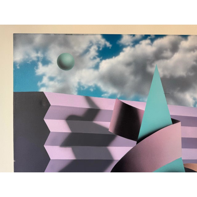 1980s Large 1980s Postmodern Geometric Abstract Acrylic on Canvas Painting by Jack McVey For Sale - Image 5 of 12