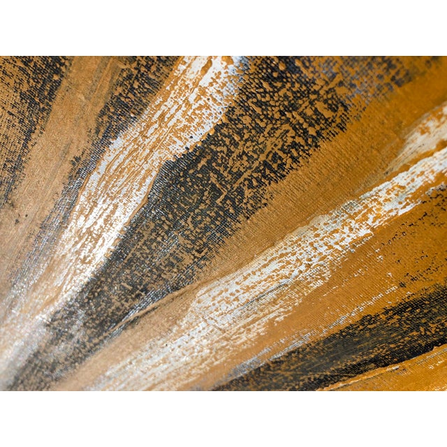 Contemporary Contemporary Original Painting on Canvas by CL Auker, “Modern Black, Ochre and White” For Sale - Image 3 of 8