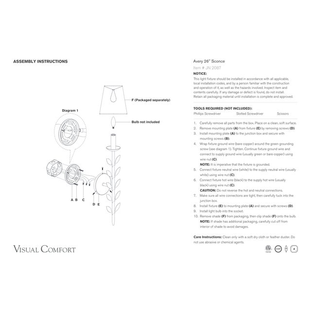 Traditional Julie Neill for Visual Comfort Signature Avery 26" Sconce Plaster White with Linen Shade For Sale - Image 3 of 3