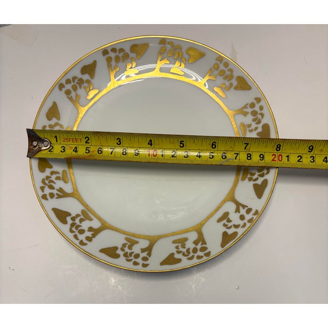 Early 20th Century Antique Empire Bavaria Art Nouveau Gilt 8” Cabinet Plate – Crown r.c. Mark, Circa 1920 For Sale - Image 5 of 5