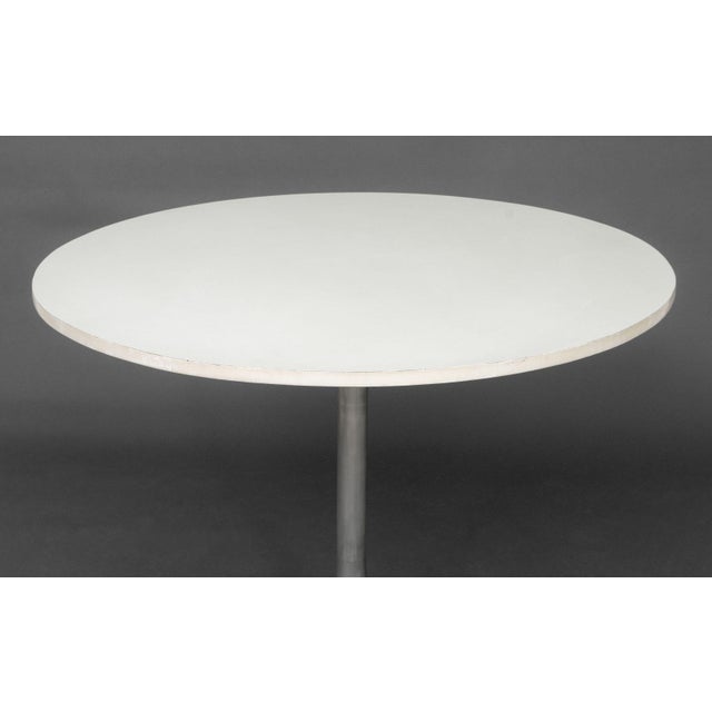 Mid-Century Modern Circular Top Steel Center Table For Sale - Image 3 of 6