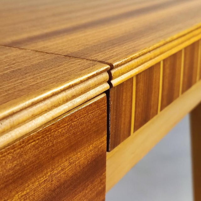 Wood Dressing Table Desk with Mirror attributed to Gio Ponti for La Permanente di Cantù For Sale - Image 7 of 14