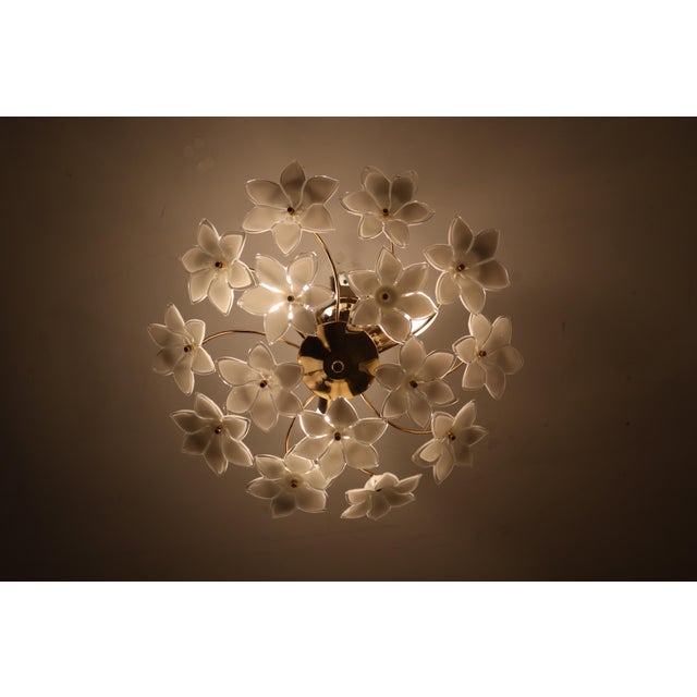 Austrian White Murano Flowered Glass Hanging Lamp, 1990s For Sale - Image 18 of 18