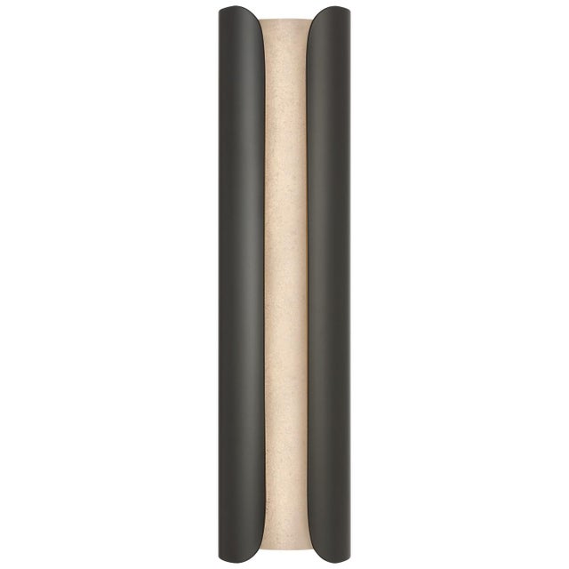 Anne-Marie Barton for Visual Comfort Signature Armise 29" Sconce in Matte Carbon with Nova Frost For Sale