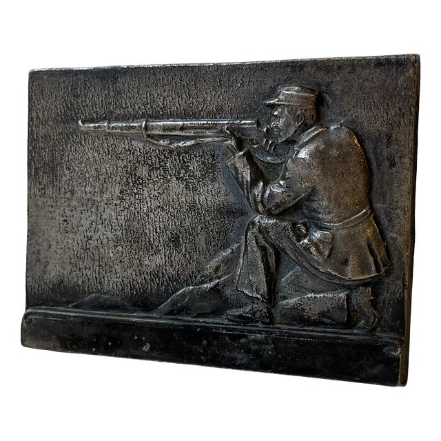 Antique Plaquette in Silvered Bronze, 1890s For Sale