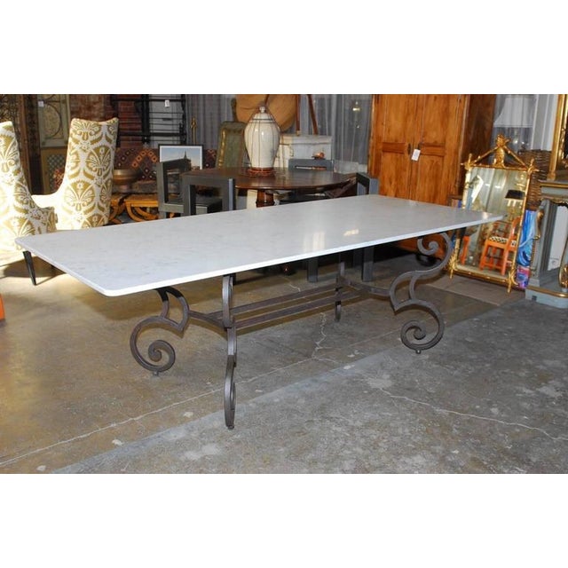 Italian Carrara Marble Top Dining Table | Chairish
