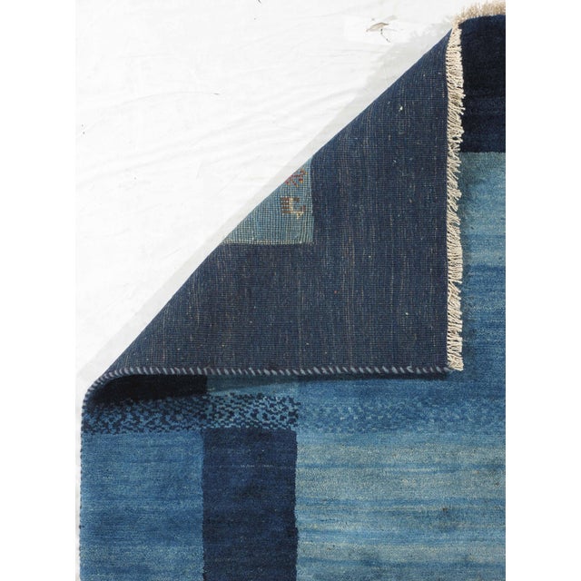 1980s Vintage Hand-Knotted Persian Gabbeh Rug 4'9" X 6'10" For Sale - Image 5 of 5