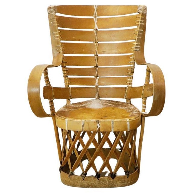 Vintage Equipal Chair Deer Leather Mexico 1940s For Sale - Image 14 of 18