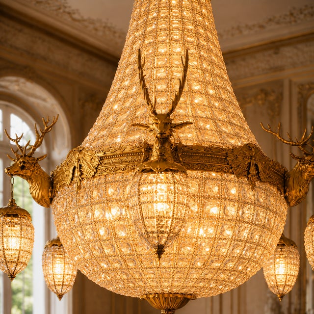 1960 French Louis XVI Gold Bronze Chandeliers - Pair For Sale - Image 15 of 18