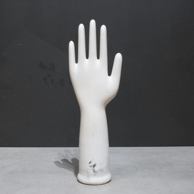 Industrial Large Vintage Glazed Porcelain Factory Rubber Glove Mold C.1991 For Sale - Image 3 of 8