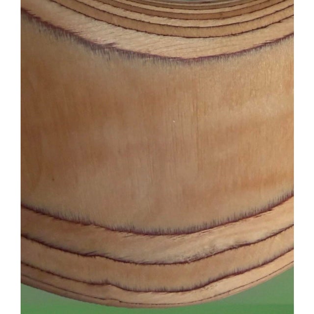 Contemporary W Schwab Hand Signed 22” X 14” Oval Hardwood Sculpted Mirror Late 20th Century For Sale - Image 3 of 5