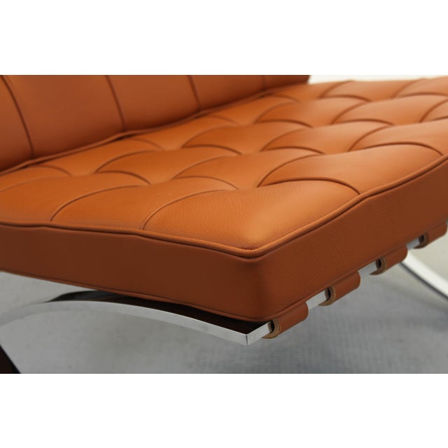 Barcelona Chair in Brown Tobacco Leather by Ludwig Mies Van Der Rohe for Knoll International For Sale - Image 9 of 11