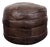 Brown Leather Patchwork Ottoman, 1970s For Sale