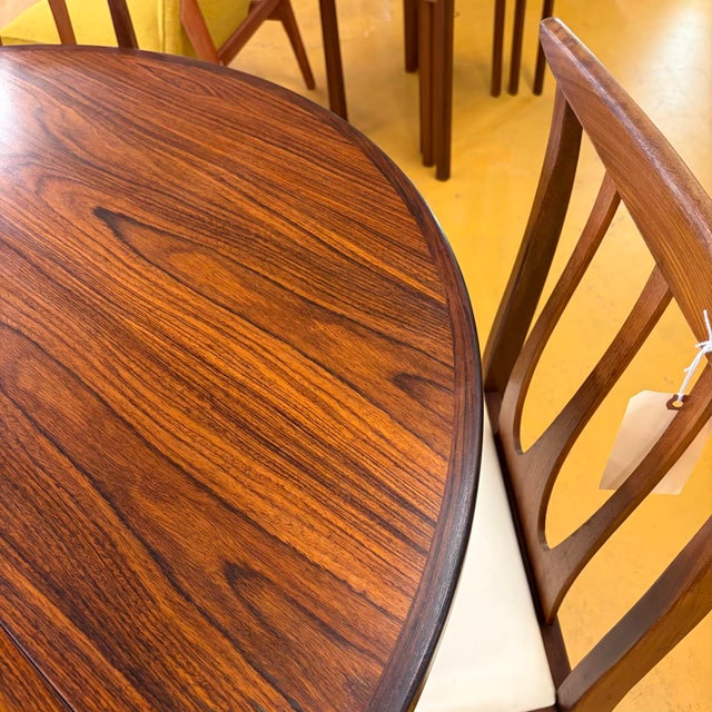 Gudme Danish Small Round Rosewood Dining Table With Leaf For Sale - Image 15 of 16