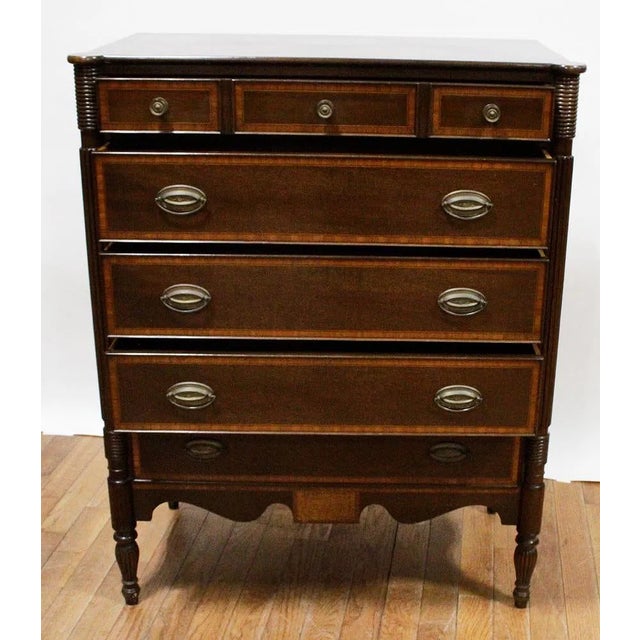 Traditional 1920s Kittinger Mahogany 5-Drawer Chest of Drawers For Sale - Image 3 of 5